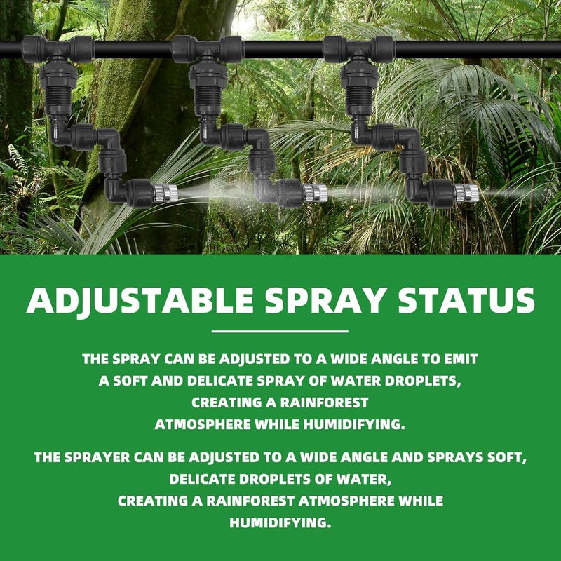 DEELEDM 2 Pack Reptile Mister Nozzles, 1/4'' Reptile Misting Nozzles, Adjustable Reptile Fogger Fine Mist Nozzles for Full Water Coverage, Replacement Micro Spray Nozzles for Reptile Terrarium Tank - Image 4